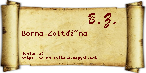 Borna Zoltána névjegykártya